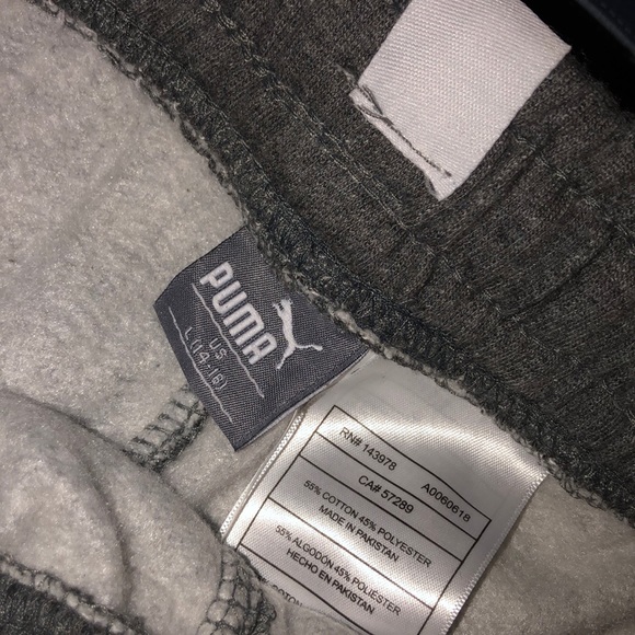 Kids Grey Striped Puma Track Pants - Picture 2 of 2